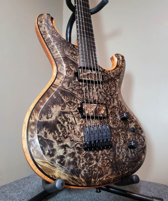 Barlow Guitars  Falcon II 2020 Camphor Burl / Spanish Cedar / Ebony image 1