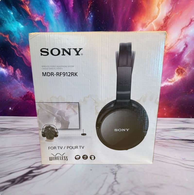 SONY WIRELESS STEREO HEADPHONE SYSTEM MDR-RF912RK FOR TV 150 FT (45M) RANGE. image 1