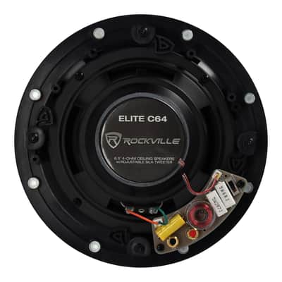 Immagine Pair Rockville ELITE C64 6.5" 4-Ohm Ceiling Speakers, Adjustable Silk Tweeter - 8