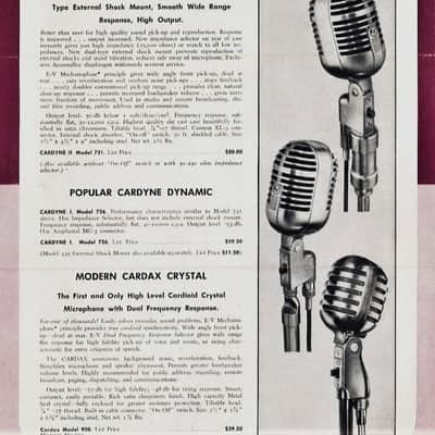 Vintage 1950's Electro Voice 950 crystal cardioid microphone w E.V 423A desk stand display prop image 2