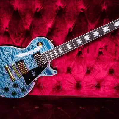 ギター Gibson Les Paul Custum 3A Gibson Les Paul Custom 3A Quilt Maple Top Ocean Blue Electric | Reverb