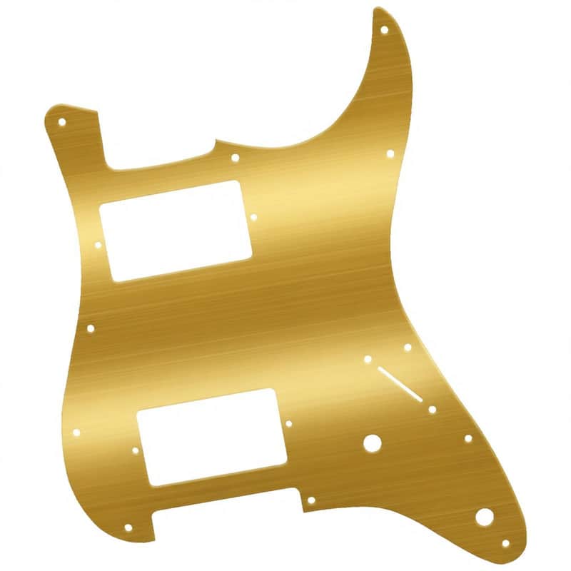 HH Metal Guitar Pickguard 11 Hole with Covered Humbucker 2-Pot Layout - for Fender Squier Strat Style Electric Guitar Stainless Steel image 1