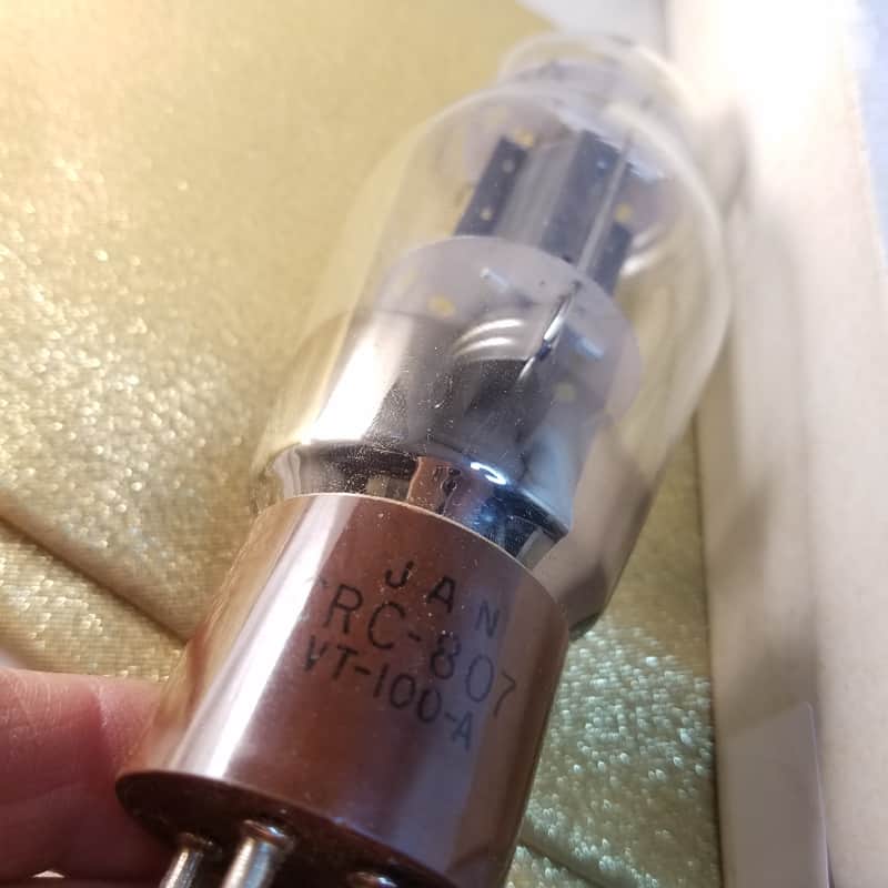 RCA 1% Tight Matched Pair (2) JAN-CRC-807 tNOS AT1000 TESTED Vacuum Tubes military CRC JAN 25-Watt DD dual D bottom getters VT-100-A Beam Power 1937-1968 image 1