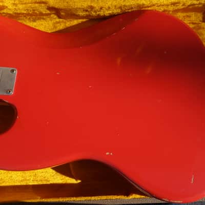 Fender Cunetto Custom Shop Jazz Bass 1996 Aged Fiesta Red image 5
