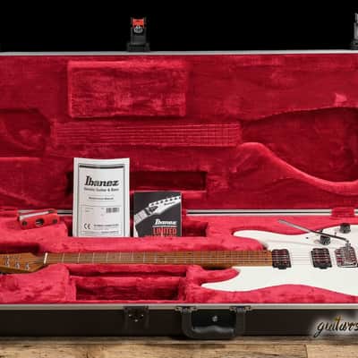 Ibanez AZ2402 Prestige HH Roasted Maple Neck Guitar w/ Case – Pearl White Flat image 9