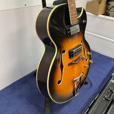 Vintage Ventura Hollow Body Electric Guitar Made in Japan with Case ES-175 Style image 11