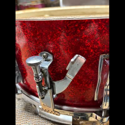 Ludwig Jazzfest 1963 - 5x14 Red Sparkle snare drum image 3