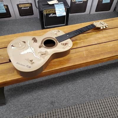 Emenee Western Guitar  vintage antique toy guitar with 3D graphics image 2
