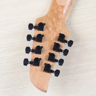 39 Inch 8 String Custom Electric Guitar, Solid Basswood Body, Maple Neck image 8