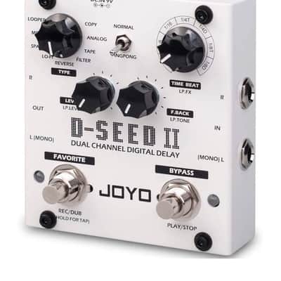 JOYO D-SEED Dual Channel Digital Delay Guitar Effect Pedal with Four Modes Joyo D-Seed II Stereo Delay 2020 - White image 3