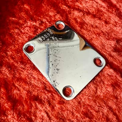 Fender Stratocaster neck plate 1960 Chrome original vintage USA pre CBS telecaster precision jazz bass Jazzmaster 4 bolt image 1