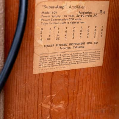 1961 Fender Super Vintage Tube Amp Pre-CBS Brown Panel 2x10 Jensen Vibranto, 6G4 image 13