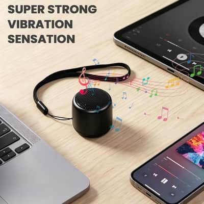 Ultra Compact Bluetooth Speaker, Mini Wireless Stereo Speaker with Selfie Remote, Hands-Free Calling & Portable Design image 7