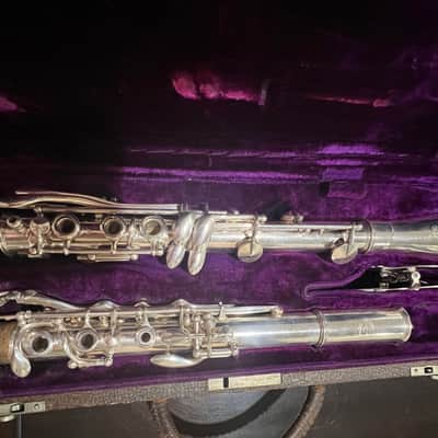 Penzel Mueller Double Wall Silver Clari-Met  Bb Clarinet 1920 - sterling silver image 3