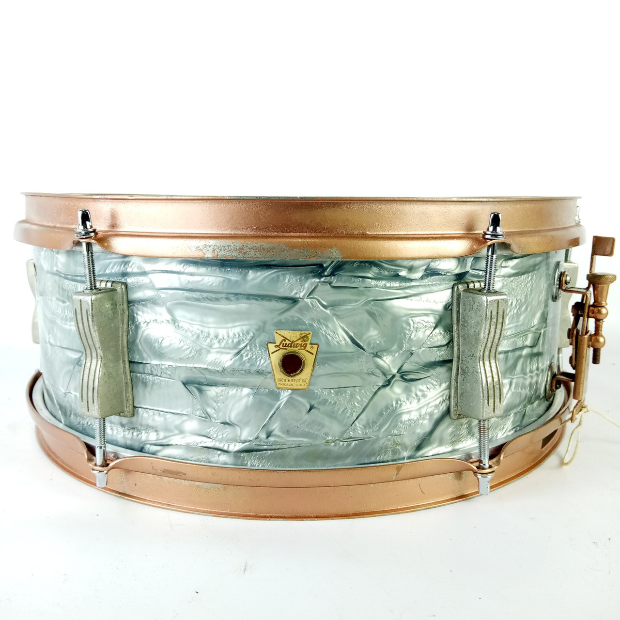 Ludwig 5x14"Sky Blue Pearl Vintage60s Pioneer Snare Drum Club Date Set NOB Brass — main photograph
