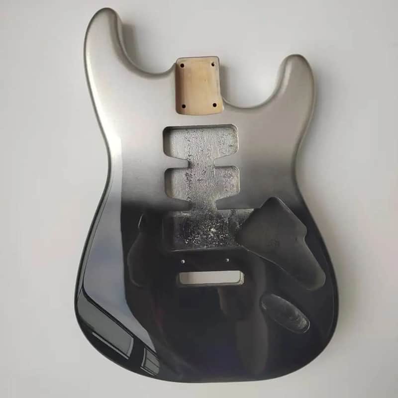 Silver Black Glitter Alder Strat Style Guitar Body DIY Project image 1