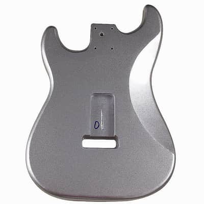 Metallic Silver Stratocaster Strat Style Guitar Poplar Wood Body image 2