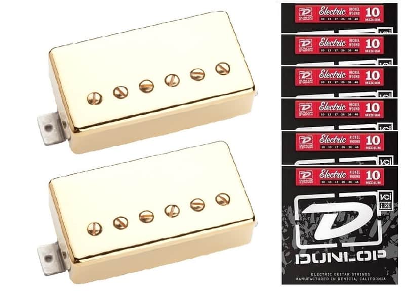 Seymour Duncan Slash APH-2s Alnico II Pro Gold Humbucker Guitar Pickup Set ( 6 DUNLOP STRING SETS) image 1