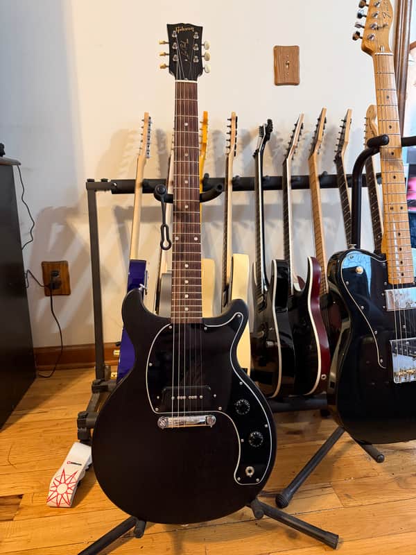 Gibson Les Paul Junior Tribute DC with Front-Mounted Input Jack 2019 - Worn Ebony