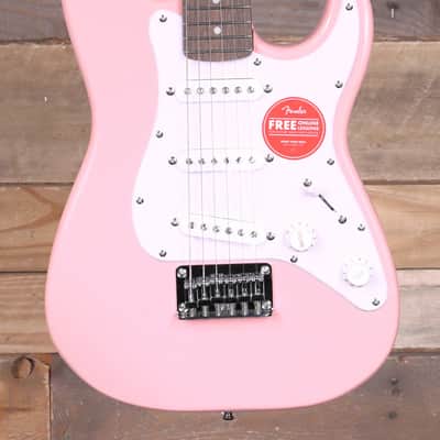 Squier Mini Stratocaster Electric Guitar Shell Pink image 1