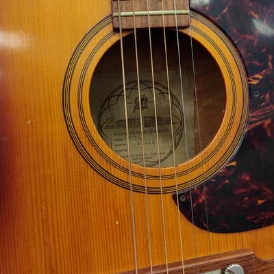 Framus Texan 5/196 Acoustic Guitar - Sunburst West Germany - Vintage 1969 Model image 4