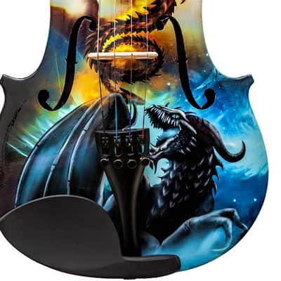 Dragon Spirit Violin 3/4 w crystal fine tuners bow case rosin strings set up image 4