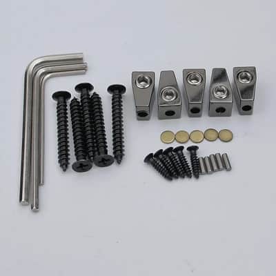 Black Nickel Roller Saddles Headless 5 String Bass Bridge image 4