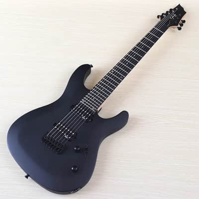 Matte Black Custom 7 String Electric Guitar, Okoume Body, Maple Neck image 10