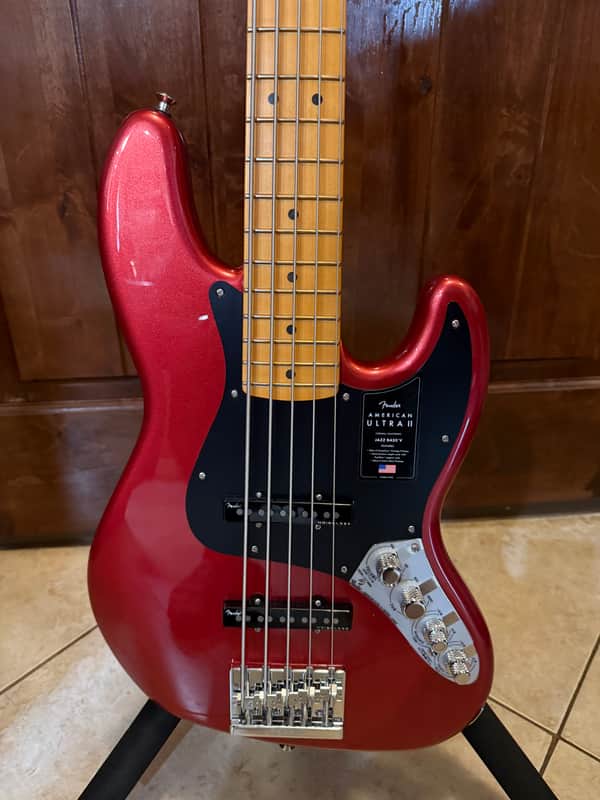 Fender American Ultra II Jazz Bass V Sinister Red image 1
