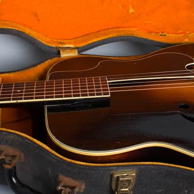Bacon & Day Ne Plus Ultra Troubadour Arch Top Acoustic Guitar (1934), ser. #33895, period black hard shell case. image 13