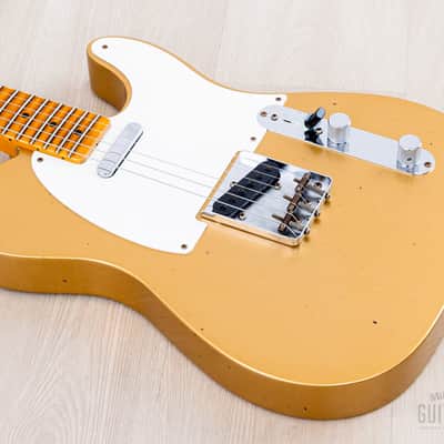 2023 Fender Custom Shop B2 1958 Telecaster Journeyman Relic Aged HLE Gold w/ Case & CoA, Lightweight image 8