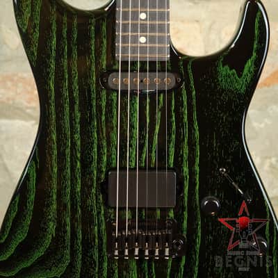 TOM ANDERSON Pro Am HS - Swamp Ash Body & Reverse Headstock - Black with Green Dog Hair image 6