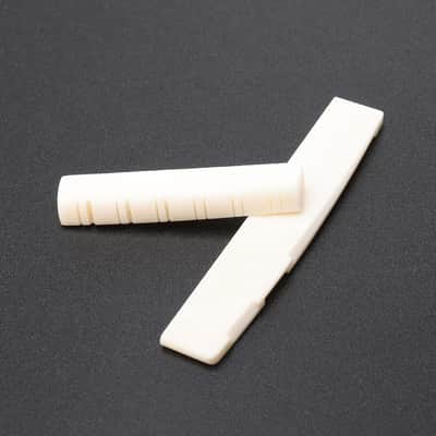 12 String Acoustic Guitar Bone Nut and Saddle Set | Unbleached Buffalo Bone Bridge Parts (49mm Nut, 76mm Saddle) image 4