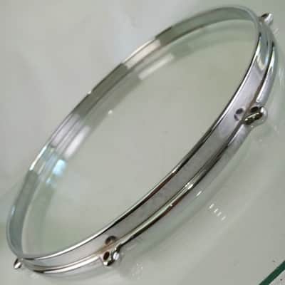 Premier 14" Die-Cast 8-Lug Snare Drum/Floor Tom Batter Rim/Hoop Chrome UK 50-60s image 1