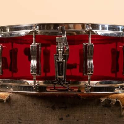 1970s Ludwig 5x14 Red Vistalite Snare Drum image 4