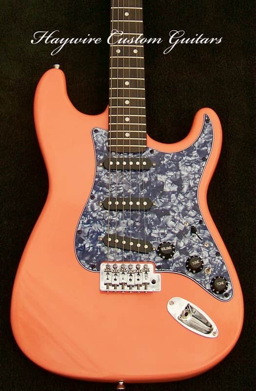 Mahogany Tahitian Coral Strat+7 Sound Switch+ Maple Neck w/Dual Action Truss Rod+Bridge Tone Control+TrebleBleed+Matched Custom Pickups+Leveled and Crowned Frets with Low Action Setup! image 1