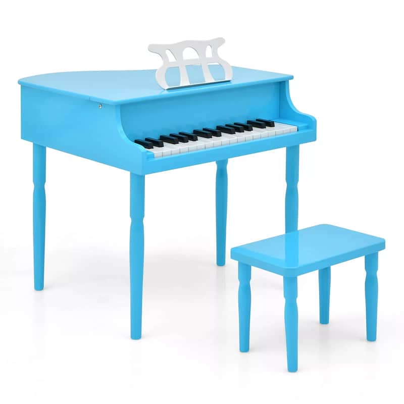 Classic 30-Key Baby Grand Piano Toy for Toddlers | Vibrant Wooden Piano with Bench | Perfect Birthday Gift for Children Ages 3-8 (Baby Blue) image 1