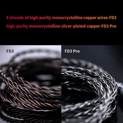 FiiO FD3 PRO Earphones in-Ear Earbuds High Resolution 1DD Deep Bass Detachable MMCX Connector with 2.5/3.5/4.4mm Plugs DLC Black image 7