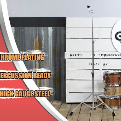 GRIFFIN Straight Cymbal Stand (Percussion TiltPro X Edition) – Drum Hardware Mount with Double Braced Legs, Slip-Proof Holder for Crash, Ride & Splash image 10