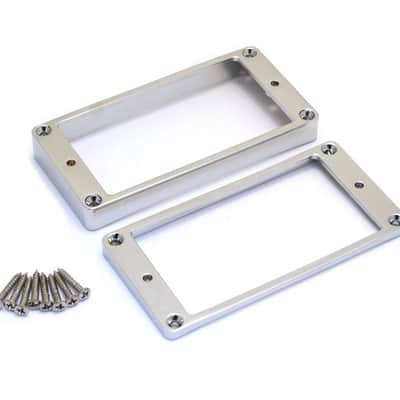 PC-0438-010 Metal Humbucking Ring Set Curved Chrome for Gibson Guitar w/Screws