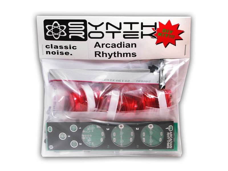 Synthrotek Arcadian Rhythms DIY Kit, Red Buttons - Arcade Style Manual Gate Eurorack Kit image 1