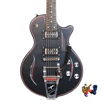 James Trussart Deville 2025 Satin Black Pinstripe Metal Bigsby B7 image 5