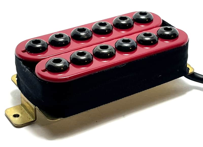 Crusader Bridge Position Dedicated Passive Ceramic Humbucker ft. Hex Cap Poles ~ Red w/ Black Poles image 1