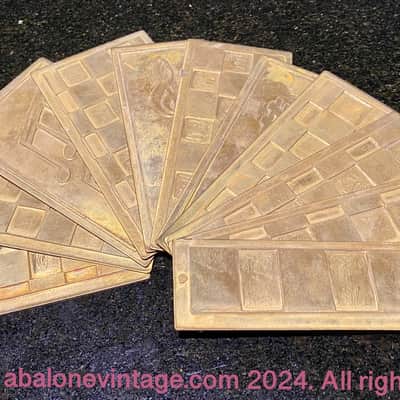 Circa 1980’s Gibson brass templates used for Rick Nielsen of Cheap Trick guitar. Gibson Korina Flying V inlays. image 2