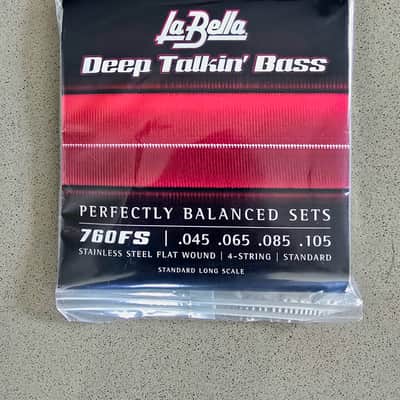 Brand new, unopened La Bella 760FS Deep Talkin' Bass flat wound bass strings .045 .065 .085 .105. image 1