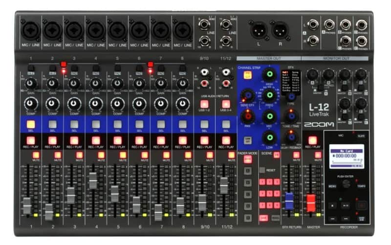 Zoom LiveTrak L-12 Digital Mixer / Recorder 2010s - Grey / Blue