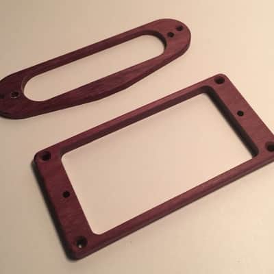 Guilford Purpleheart Flat H/S Humbucker Strat Pickup Ring Set-USA image 2