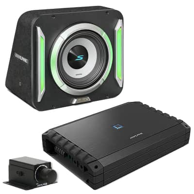 Alpine S2-A55V 5-Ch Amp + S2-SB12 12" Loaded Subwoofer + RUX-KNOB.2 + Accessory Bundle image 2