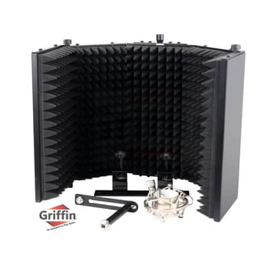 Studio Microphone Diffuser Isolation Sound Absorber Foam Panel Shield Mic Stand Bild 2