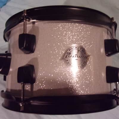 NEW Ludwig 10" x 6" Sparkle Silver Hanging Rack Tom Questlove Black Hardware New logo heads image 5